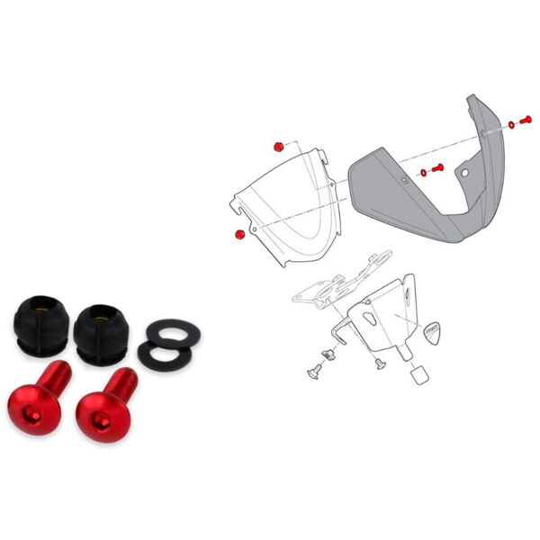 kit viti cupolino originale cnc racing ducati monster 937 2021-2023