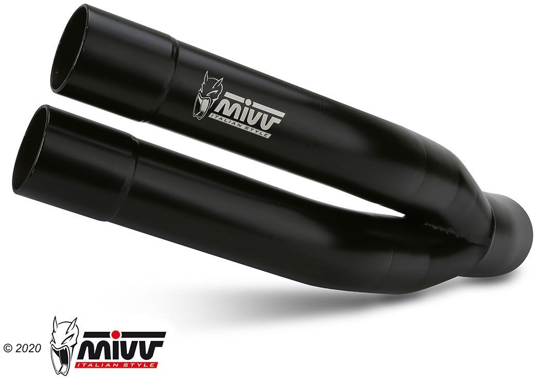 terminale mivv double gun inox nero yamaha r3 2015-2023