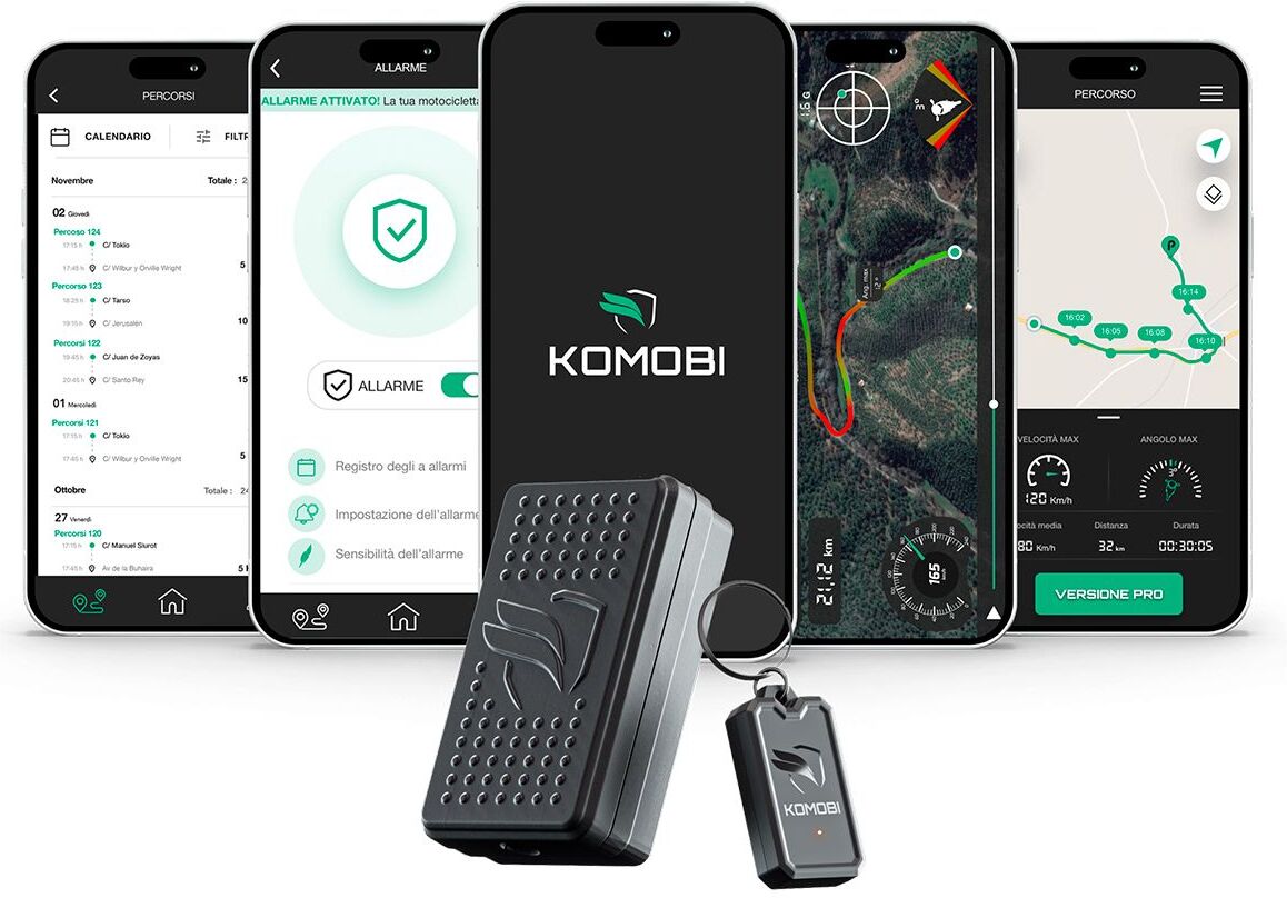 sistema di allarme con localizzazione gps e tracciamento komobi pro premium