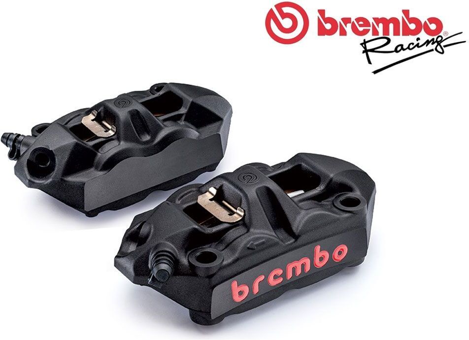 kit pinze freno m4 nere brembo racing 108mm + set pastiglie