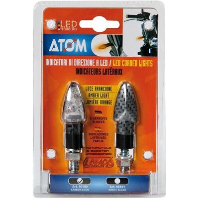 Coppia Frecce Atom Led Lampa Omologate Carbonio Universali Coppia Frecce Atom Led Lampa Omologate Carbonio Universali