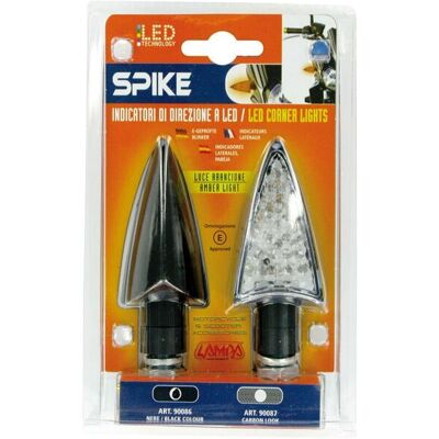 Coppia Frecce Spike Led Lampa Omologate Nero Universale Coppia Frecce Spike Led Lampa Omologate Nero Universale