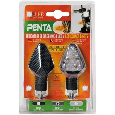 Coppia Frecce Penta Led Lampa Omologate Carbonio Universale Coppia Frecce Penta Led Lampa Omologate Carbonio Universale