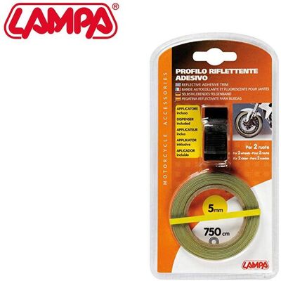 Riflettente Adesivo Ruote Verde Lampa 5mm 750cm Universale Per Moto Riflettente Adesivo Ruote Verde Lampa 5mm 750cm Universale Per Moto