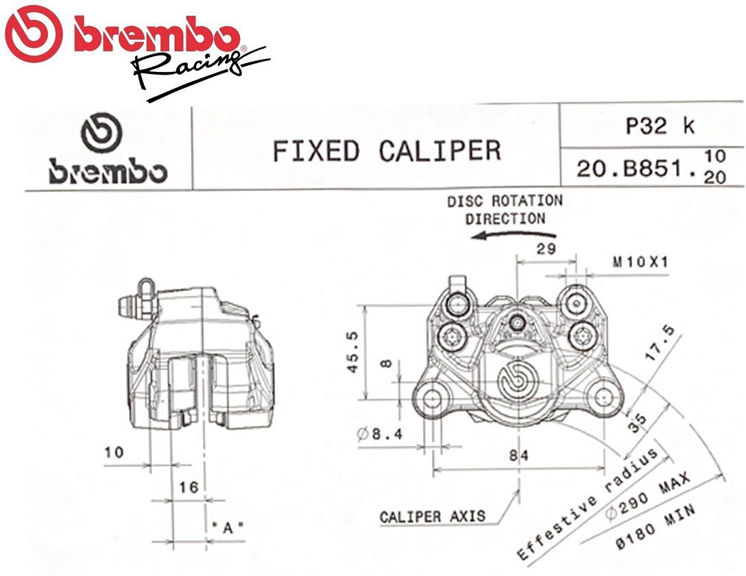 Pinza Freno Posteriore Sinistra Brembo Serie Oro P32g