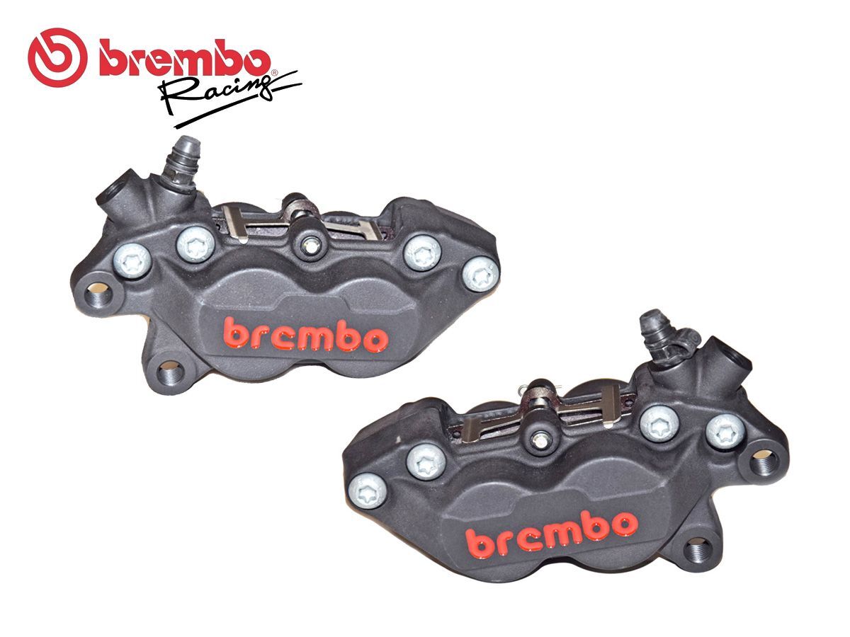 Brembo Kit Pinze Freno Nere Brembo Racing Cnc P4-40c + Set Pastiglie