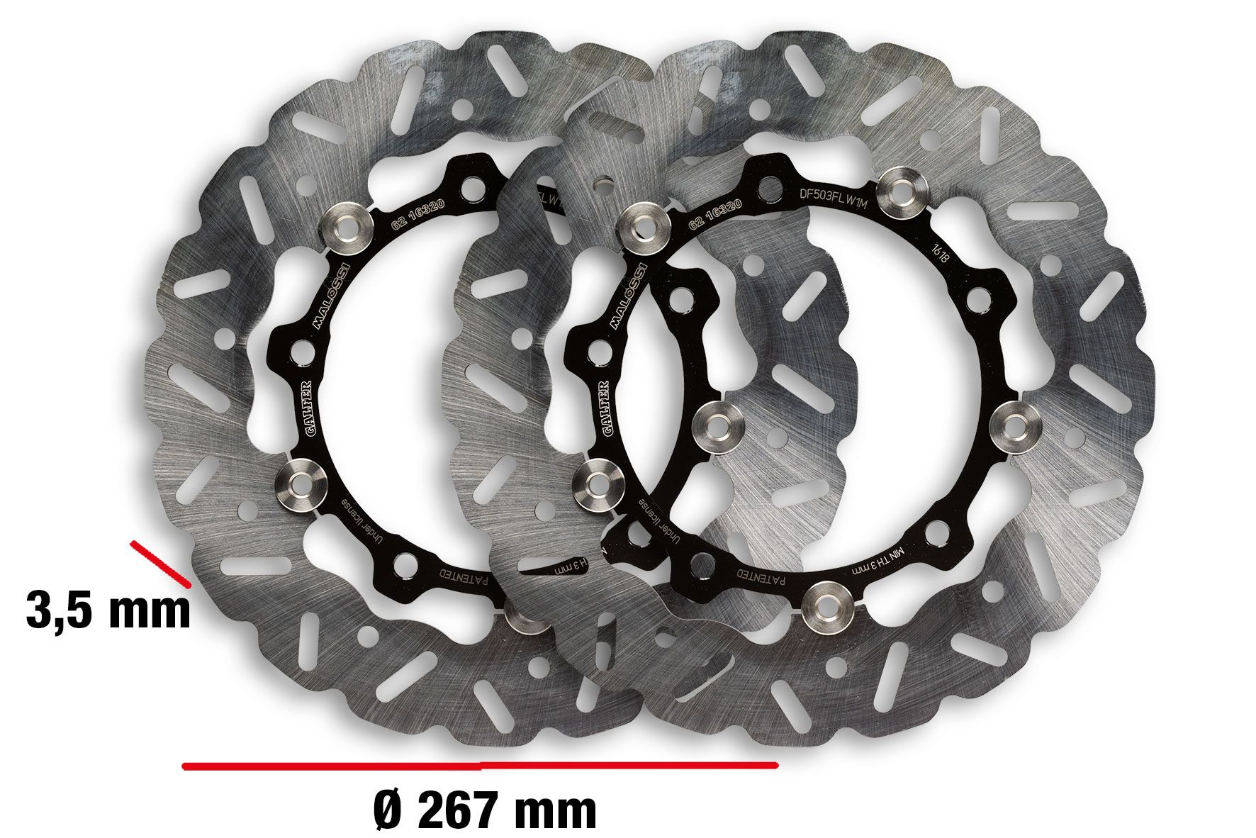 Coppia Dischi Freno Anteriore Whoop Disc Esterno 267-Spessore 3,5mm Malossi Yamaha T Max Dx 530 Ie 4t Lc Euro 4 2017+ (J415e)