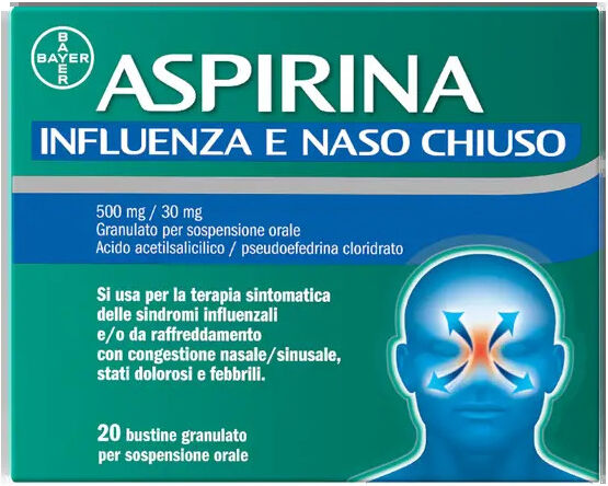 Aspirina Influenza E Naso Chiuso 500 Mg 20 Bustine