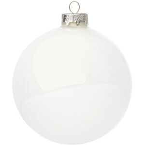 Bizzotto SFERA DI NATALE IN VETRO COLORE BIANCO LUCIDO D100 0914107