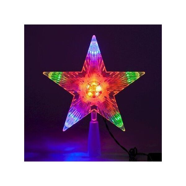 lotti puntale led a stella con effetto visual 10 led on/off classic multicolore a batteria 30671