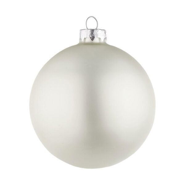 bizzotto sfera di natale in vetro colore bianco opaco d100 0914130