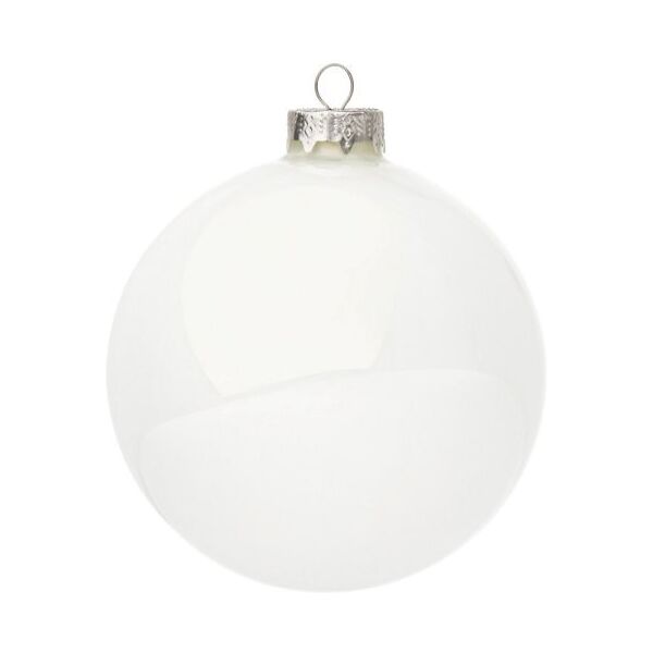 bizzotto sfera di natale in vetro colore bianco lucido d100 0914107