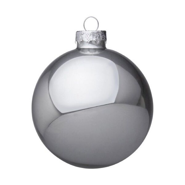 bizzotto sfera di natale in vetro colore argento shimmer d80 0930012