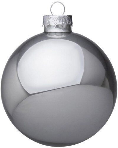 Bizzotto SFERA DI NATALE IN VETRO COLORE ARGENTO SHIMMER D80 0930012