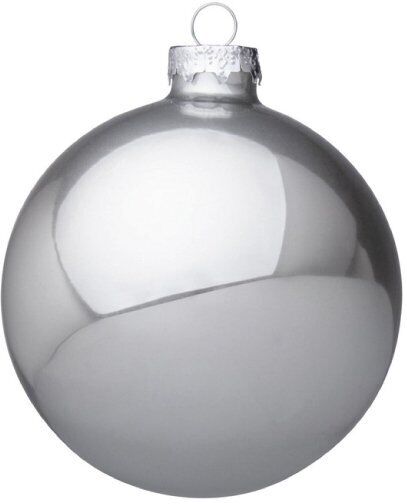 Bizzotto SFERA DI NATALE IN VETRO COLORE ARGENTO SHIMMER D100 0930013