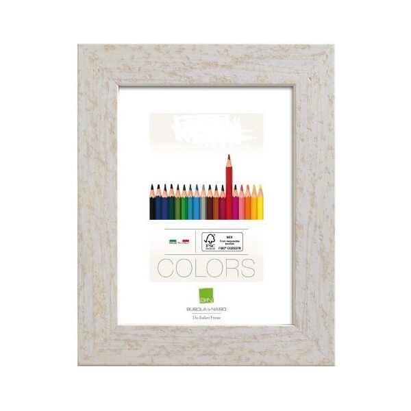 bubola & naibo cornice andy in legno serie colors colore bianco 13 x 18 cm. 3860 12 04