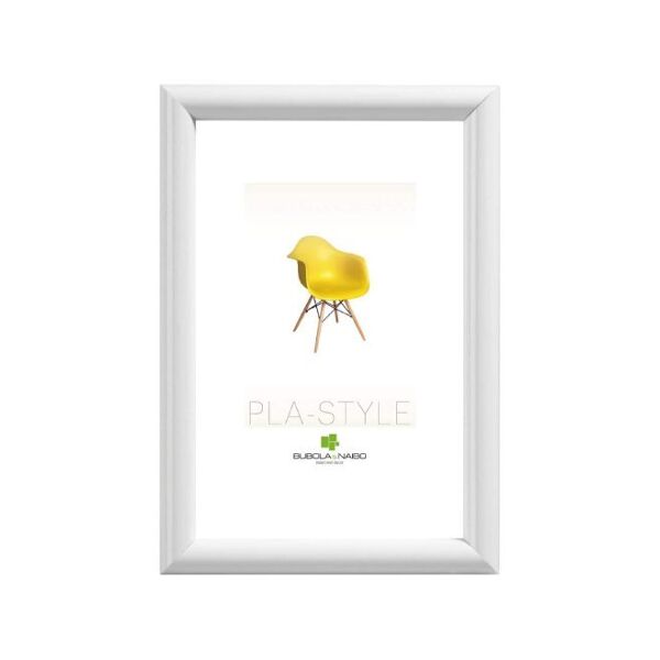 bubola & naibo cornice pla-style serie basic in plastica colore bianco con plxiglass 13 x 18 cm. pla01 bi 04