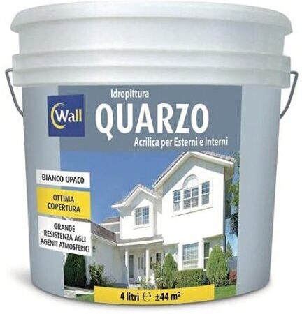 iris color wall idropittura murale acrilica al quarzo alta copertura colore bianco 4 lt. icwqu.4