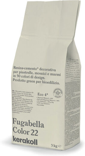 kerakoll fugabella color 22 fugante ibrido in resina-cemento decorativo per la stuccatura di piastrelle mosaici e marmi 3 kg. 36922