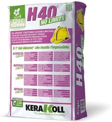 kerakoll h40 no limits gel adesivo strutturale multiuso grigio 25 kg. 06901