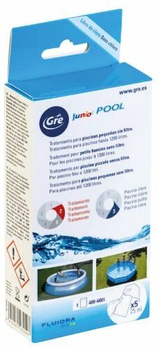 gre junior pool kit monodose trattamento acqua per piscina piccola 600 litri kkp525