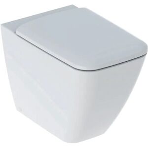 Geberit ICON SQUARE VASO A PAVIMENTO RIMFREE BTW FILO PARETE A CACCIATA CON SEDILE WC SOFT-CLOSE BIANCO 500.825.00.1