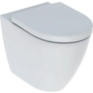 Geberit ICON VASO A PAVIMENTO RIMFREE BTW FILO PARETE A CACCIATA CON FISSAGGIO NASCOSTO E SEDILE WC STANDARD BIANCO 500.828.00.1