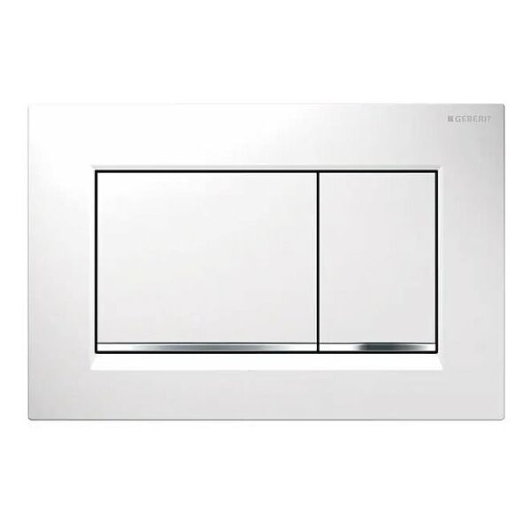 geberit sigma30 placca di comando 2 tasti bianca / cromo 115.883.kj.1