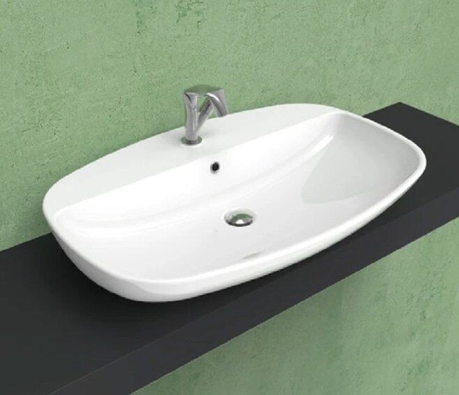 Flaminia NUDA LAVABO 85 CM. SOSPESO O DA APPOGGIO CON TROPPOPIENO BIANCO 5081