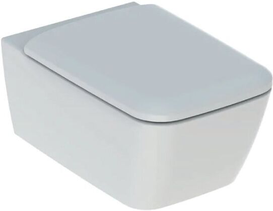 Geberit ICON SQUARE VASO SOSPESO RIMFREE A CACCIATA CON FISSAGGIO NASCOSTO E SEDILE WC SOFT-CLOSE BIANCO 500.807.00.1