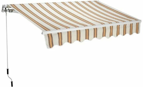 garden friend tenda da sole barra quadra 300 x 200 cm. riga beige/marrone