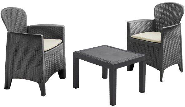 ipae progarden set akita da 2 poltrone e 1 tavolino effetto rattan antracite aktc12an