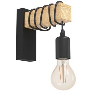 Eglo TOWNSHEND APPLIQUE INDUSTRIAL BRACCIO IN LEGNO CON 1 LUCE LED 10W E27 32917