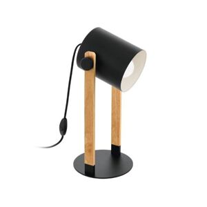 Eglo HORNWOOD LAMPADA DA TAVOLO BASE IN LEGNO CON 1 PARALUME NERO E27 1X28W 43047