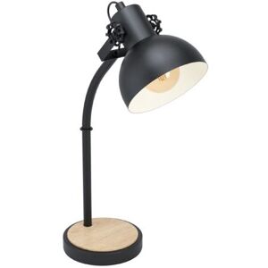 Eglo LUBENHAM LAMPADA DA TAVOLO CON BASE IN LEGNO E 1 PARALUME NERO ORIENTABILE E27 1X28W 43165