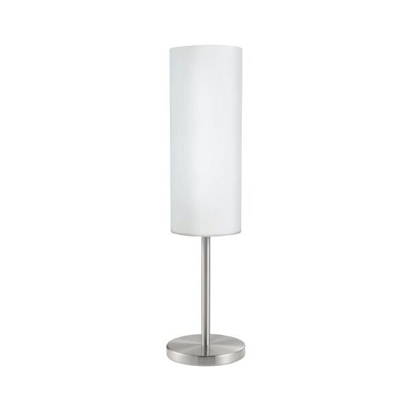 eglo troy 3 lampada abat-jour da tavolo e27 1 luce 100w vetro bianco 85981