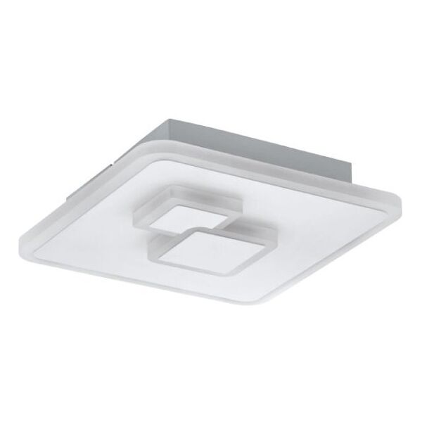 eglo cadegal plafoniera quadrata a led 4000k cornice bianca 20x20x5 cm. 33941