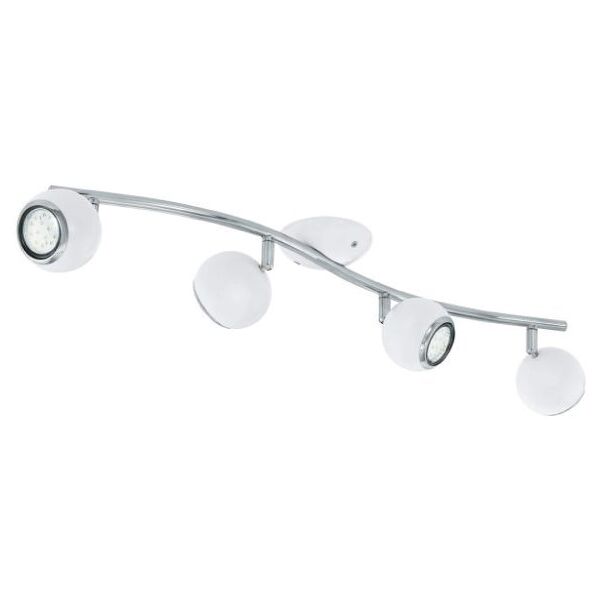 eglo bimeda barra faretti led 4 luci 2,8w gu10 bianco/cromo 31004