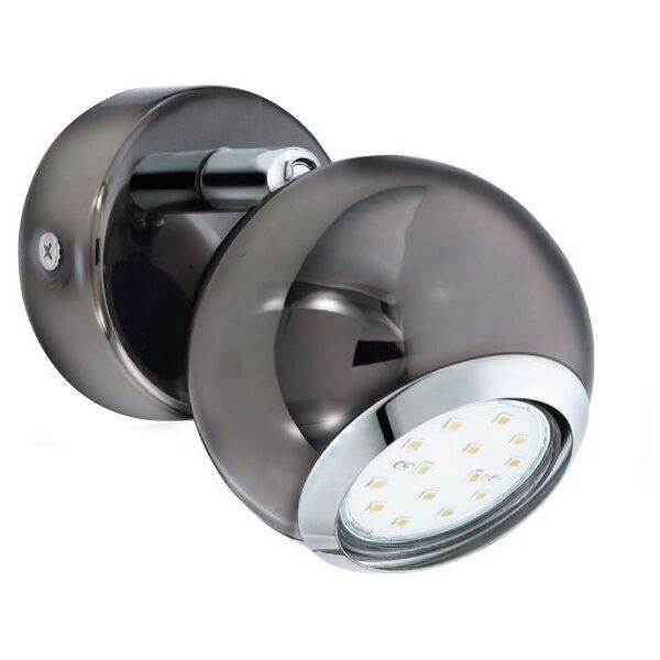 eglo bimeda faretto led 1 luce 2,8w gu10 nickel/nero/cromo 31005