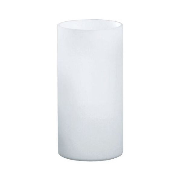 eglo geo lampada cilindrica da tavolo in vetro bianco h.20 cm. e14 1x60w 81827