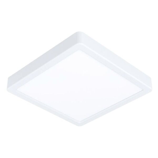 eglo fueva 5 plafoniera led quadrata in metallo bianco 21x21 cm. 17w 3000k 2000lm 99237