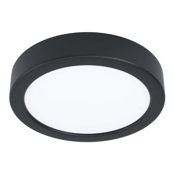 eglo fueva 5 plafoniera led in metallo nero 11w dn. 160 mm. 3000k 1350lm 99222