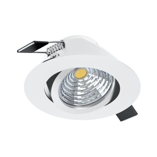 eglo saliceto lampada led da incasso in alluminio bianco 6w dn. 88 mm. 2700k 450lm 98301