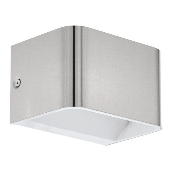 eglo sania 4 applique a led in alluminio nickel opaco 6w 3000k 670lm 98424