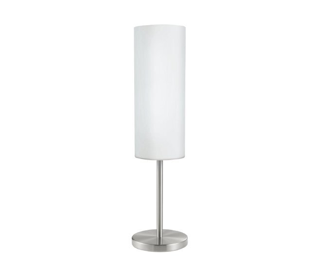 eglo troy 3 lampada abat-jour da tavolo e27 1 luce 100w vetro bianco 85981