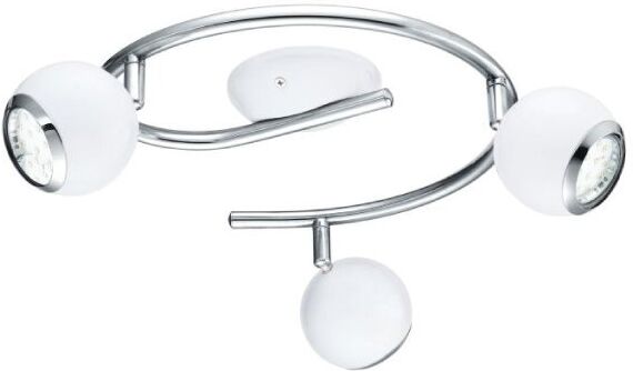 eglo bimeda arco faretti led 3 luci 2,8w gu10 bianco/cromo 31003