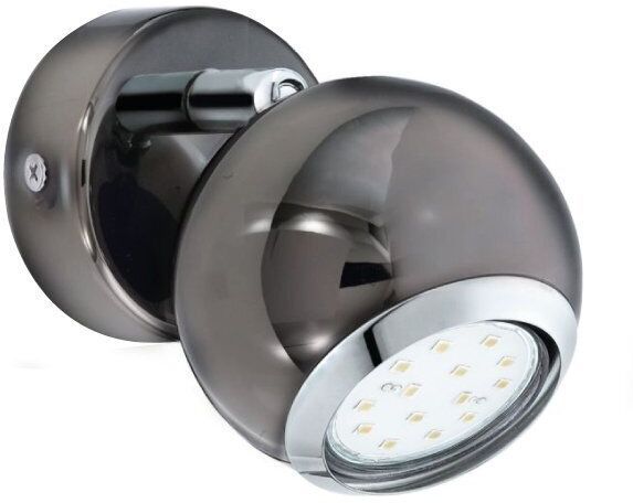 eglo bimeda faretto led 1 luce 2,8w gu10 nickel/nero/cromo 31005