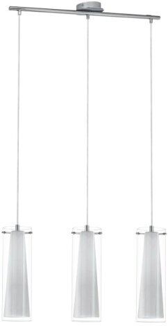 Eglo PINTO LAMPADA A SOSPENSIONE IN METALLO CROMATO 3 LUCI CON DIFFUSORI IN VETRO BIANCO E27 3X40W 89833