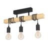 Eglo TOWNSHEND PLAFONIERA INDUSTRIAL TRAVE IN LEGNO CON 3 LUCI 60W E27 32915