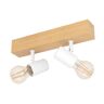 Eglo TOWNSHEND 3 PLAFONIERA CORPO IN LEGNO E 2 FARETTI MOBILI IN METALLO BIANCO 2X60W 33169